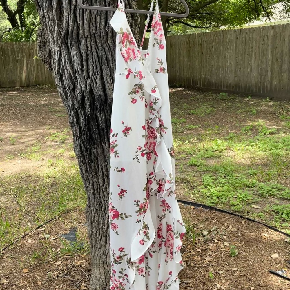 Event Buzz Floral Ruffle Maxi Dress from Vici